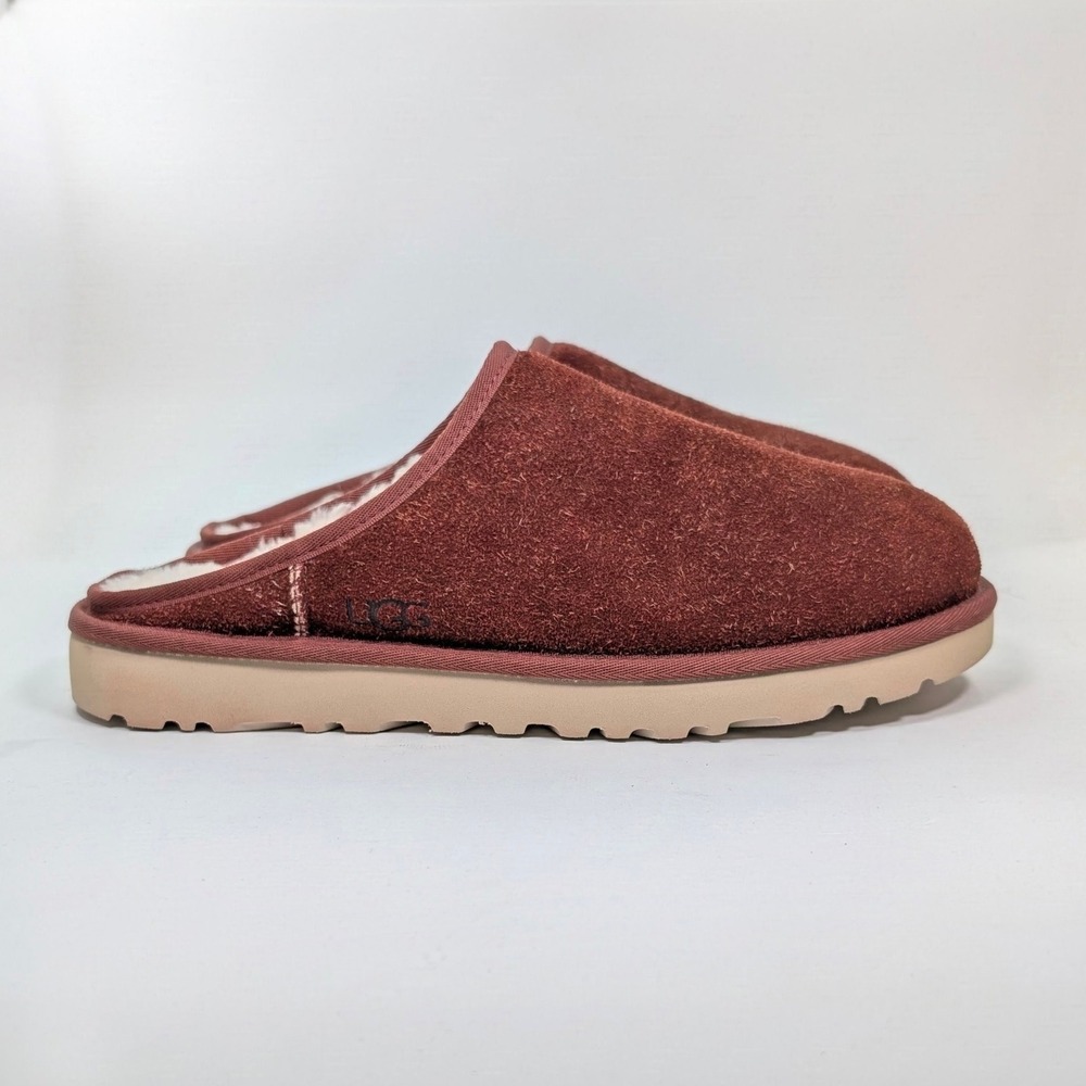UGG Classic Slipper Burnt Cedar Shaggy Suede Mens 10 Slip On Shoes 1153104 NoBox - Picture 5 of 15